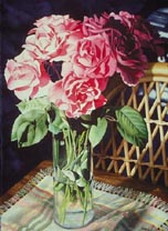 Roses on Koa Table