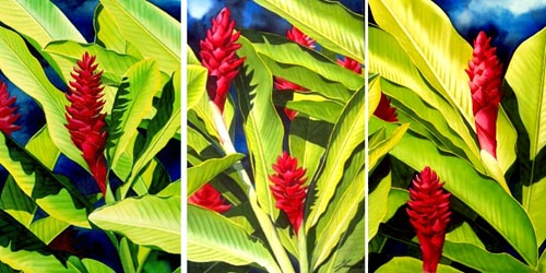 "Red Ginger Triptych" by Garry Palm