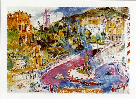 "GRAND PRIX, MONTE CARLO" by Leroy Neiman